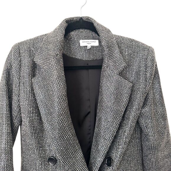 WAVERLY GREY LIBERANT Faux Tweed Long Blazer XS - Picture 3 of 4